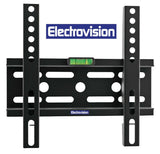 Electrovision Small Fixed TV Bracket for 24–42 Inch Screens – Universal Wall Mount with Spirit Level, Black