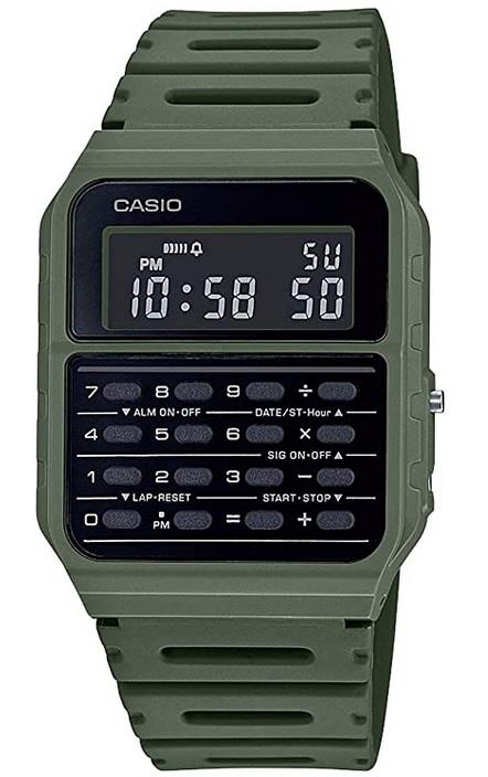 Casio Vintage Calculator Watch, Green Plastic Strap – CA-53WF-3BDF