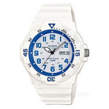 Casio Men’s Analogue Quartz Watch with Day and Date, Blue Dial and White Strap – MRW-200HC-7B2VDF