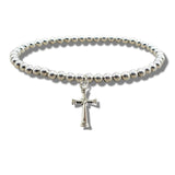 Aye Do Gifts Cross Silver Beaded Bracelet – Elegant Faith Jewellery Gift