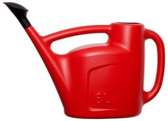 Whitefurze G28WC 6L Watering Can with Detachable Sprinkler Rose – Wraparound Handle, Indoor & Outdoor Use, Red