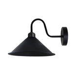 Vintage Swan Neck Wall Light with Cone Shade and E27 Socket – Dimmable Indoor Wall Sconce, Black
