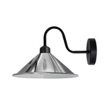 Vintage Swan Neck Wall Light with Cone Shade and E27 Socket – Dimmable Indoor Wall Sconce, Chrome