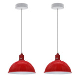 Red Dome Metal Pendant Shades, 21cm – 2 Pack