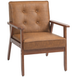 Grey retro PU accent armchair