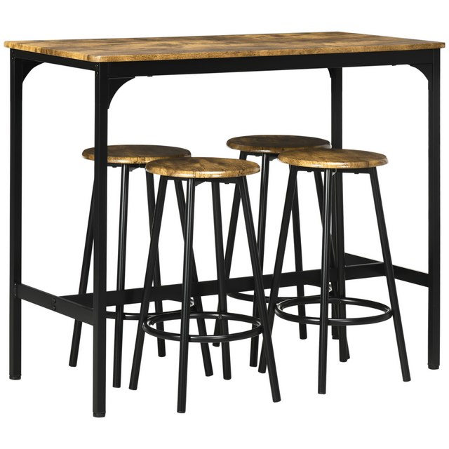 5-piece industrial bar table and stools