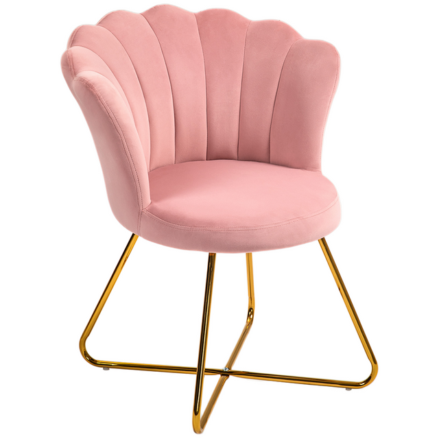 Velvet lotus back accent chair