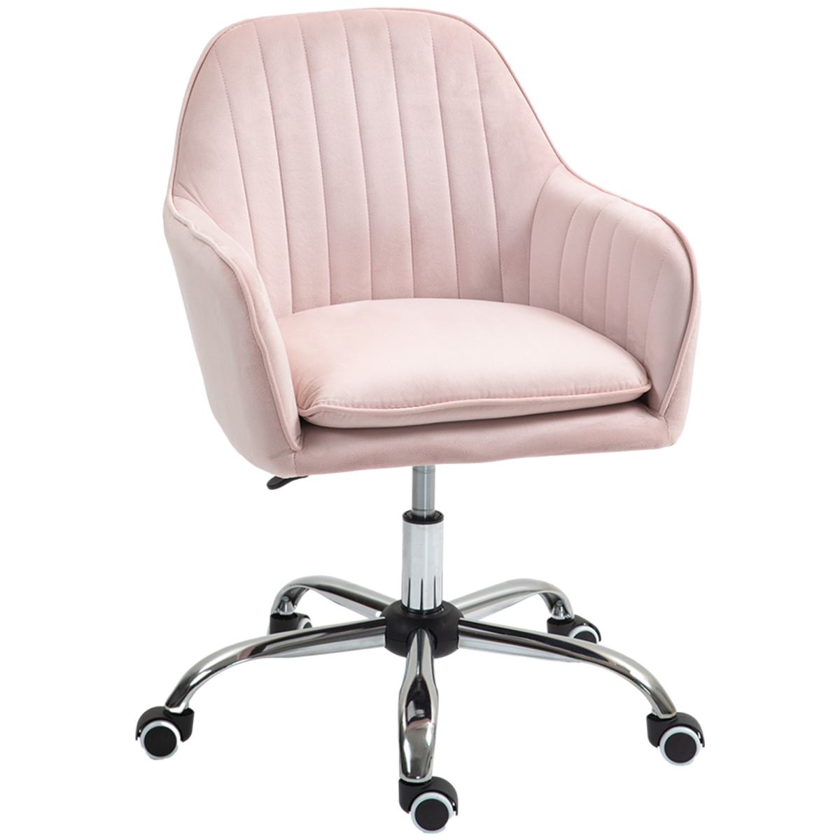 Grey velvet swivel office chair