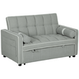 Charcoal grey pull-out sofa bed with reclining back