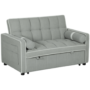 Charcoal grey pull-out sofa bed with reclining back