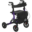 Folding rollator walker with seat and backrest