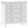 Fluted 5-drawer chest with gold handles