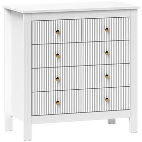 Fluted 5-drawer chest with gold handles
