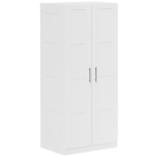 Double wardrobe with hanging rail and shelves