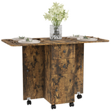 Grey marble drop leaf dining table