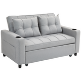 Charcoal grey 2-seater pull-out sofa bed