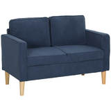 HOMCOM compact sofa with under-seat storage compartment open