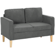 Blue corduroy 2-seater sofa with under-seat storage