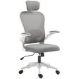 Black ergonomic executive mesh office chair with headrest