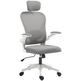 Black ergonomic executive mesh office chair with headrest