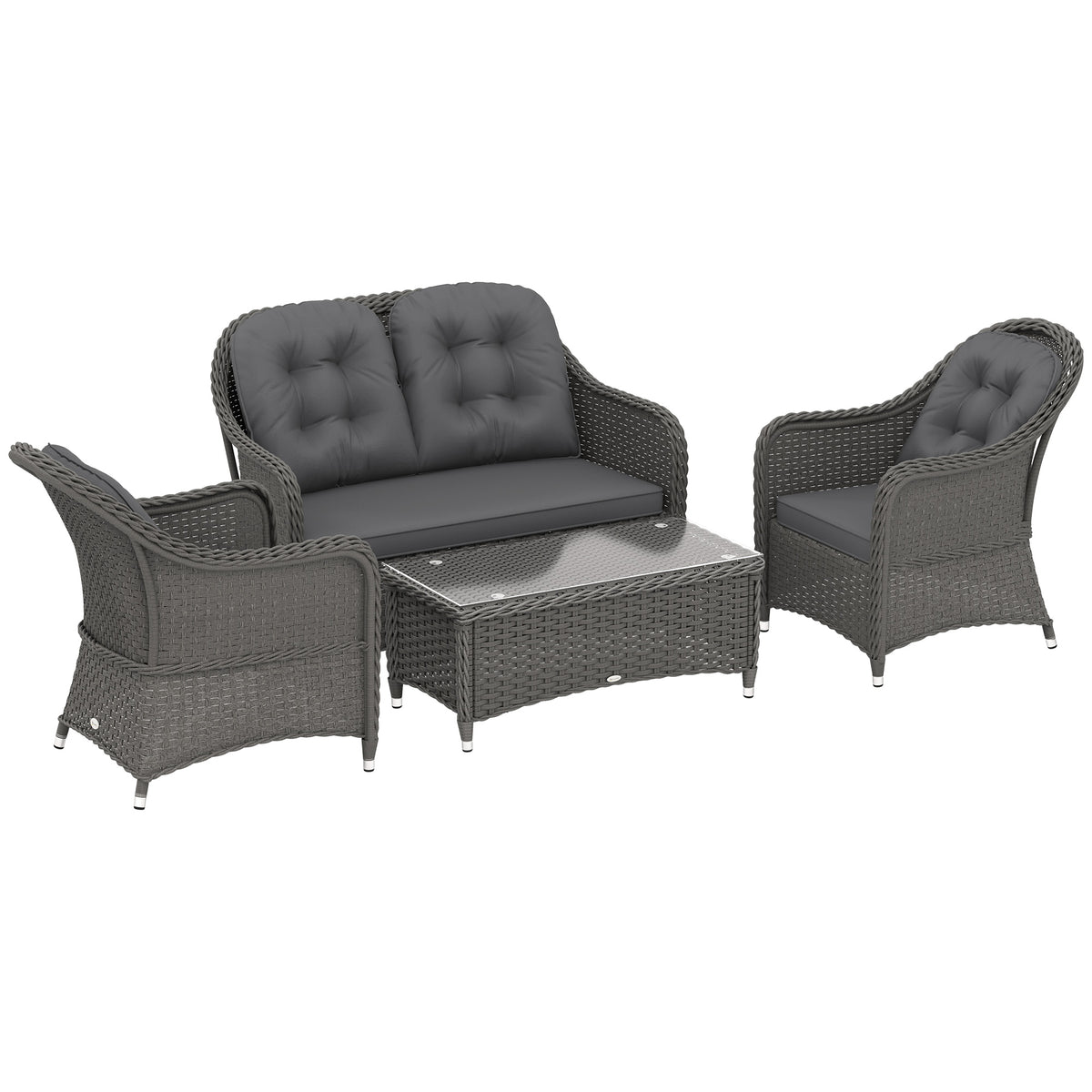 Outsunny rattan sofa set arranged on a patio