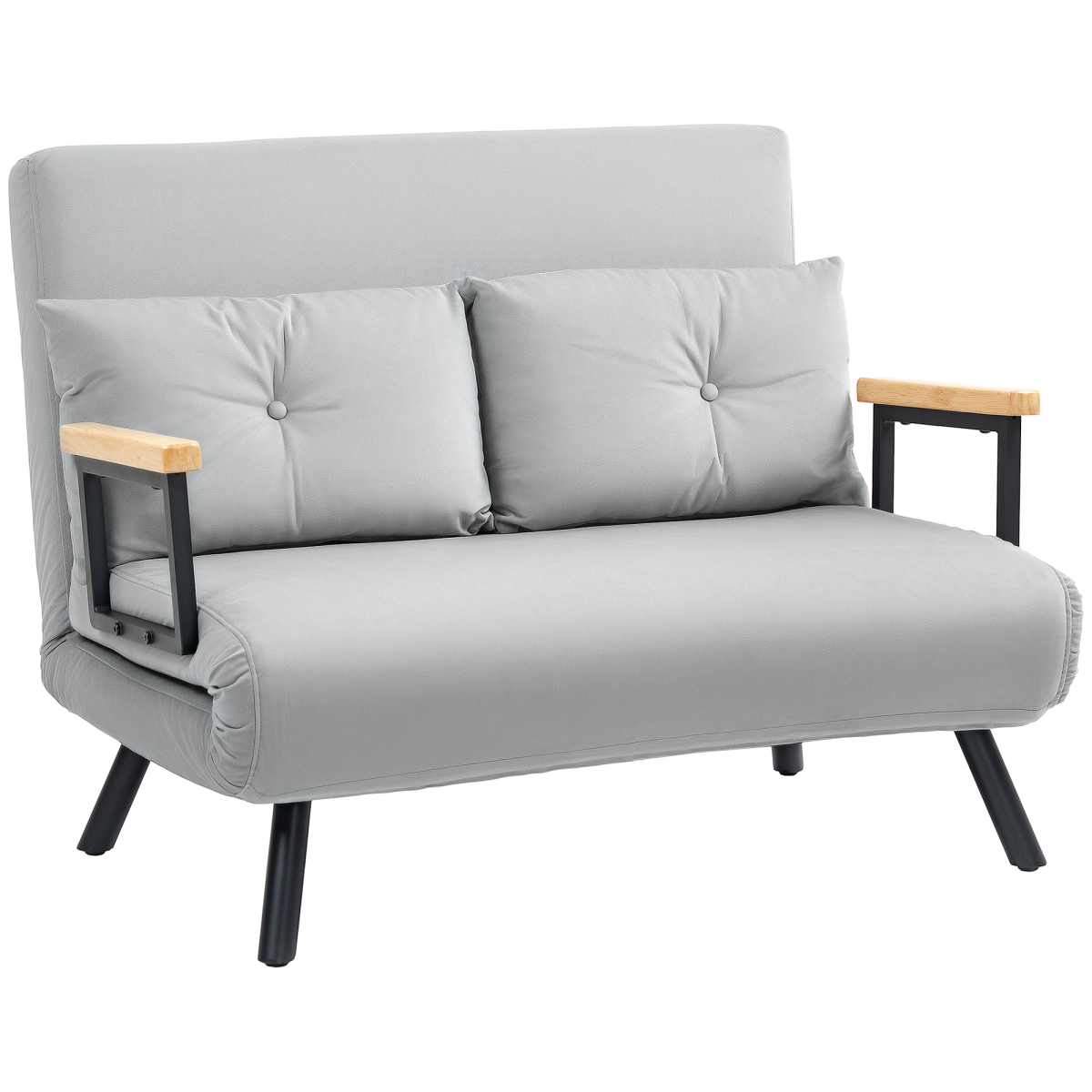 HOMCOM loveseat sofa bed in reclining sofa mode