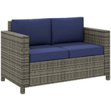 Outsunny rattan sofa close-up on patio