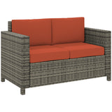 Outsunny rattan sofa side angle view