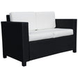 Outsunny 2-seater rattan garden sofa in navy blue