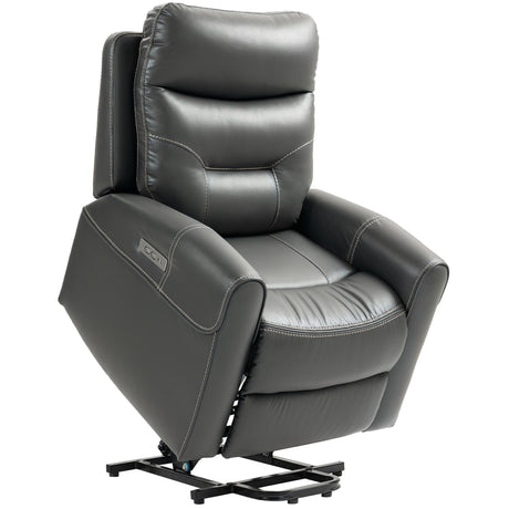 Overstuffed riser recliner with USB