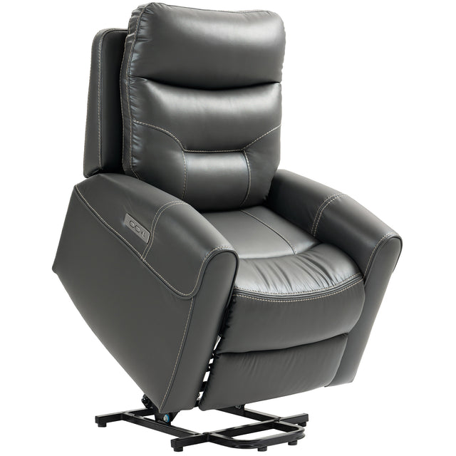 Overstuffed riser recliner with USB