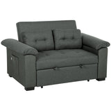 Blue click-clack 2-seater sofa bed