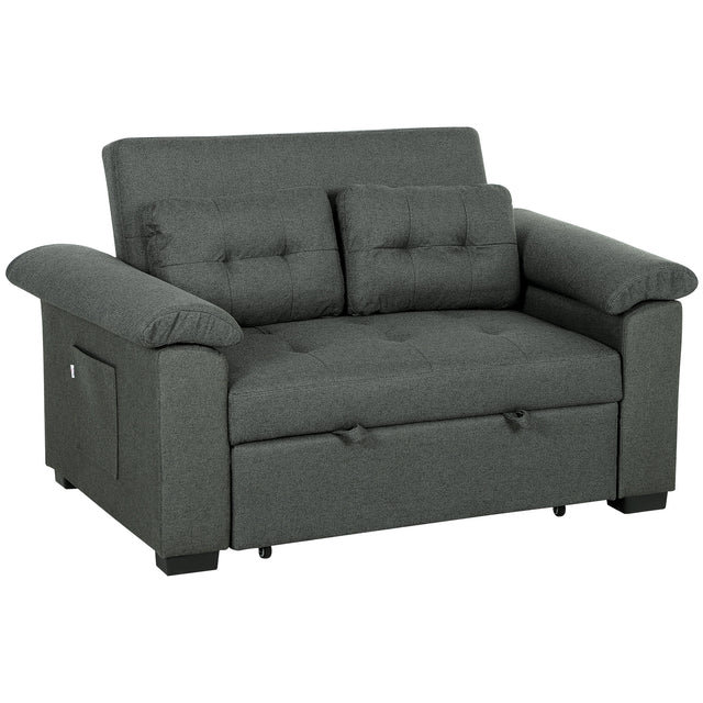 Blue click-clack 2-seater sofa bed