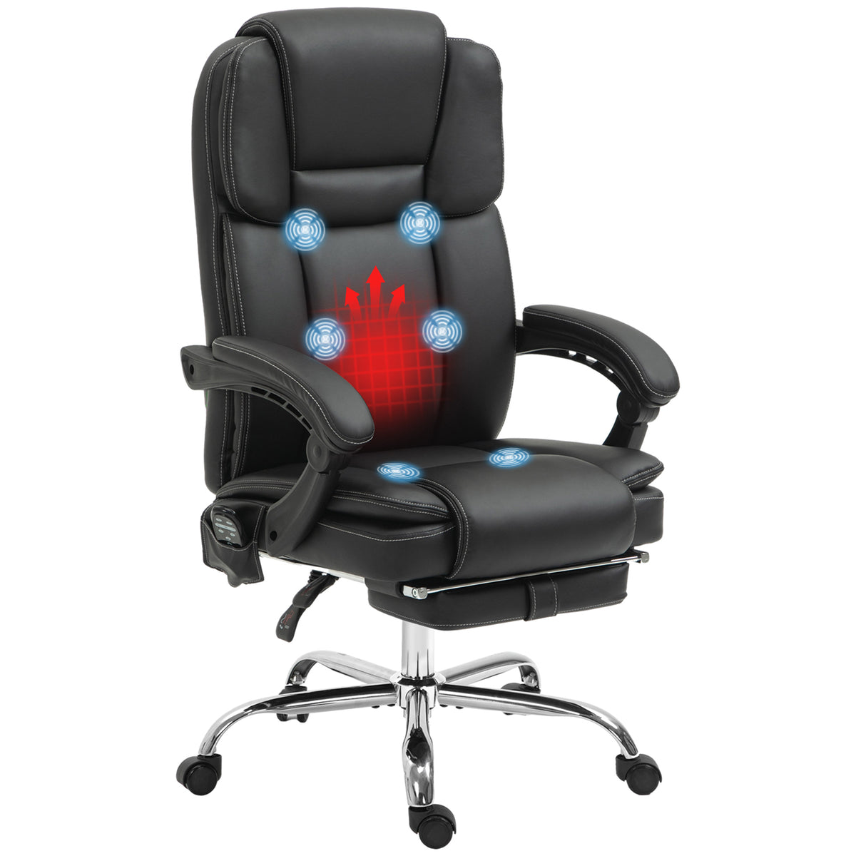 Black high back massage office chair