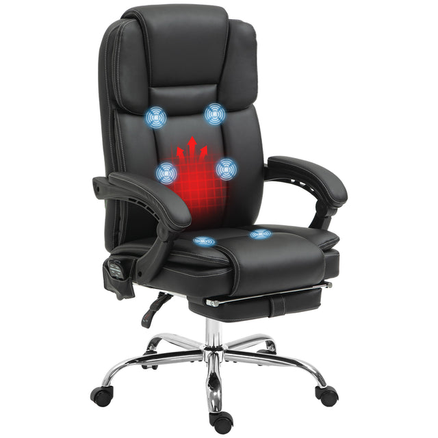 Black high back massage office chair