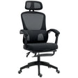 Black ergonomic mesh office chair with adjustable headrest