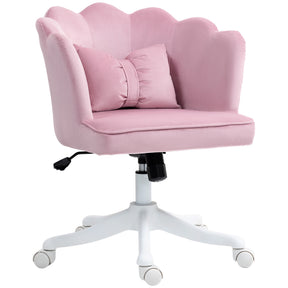 Pink armless velvet desk chair