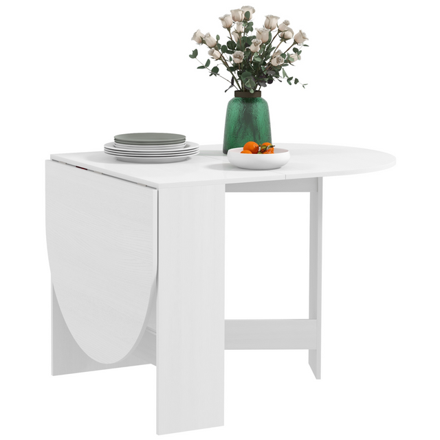Chocolate oval drop leaf table