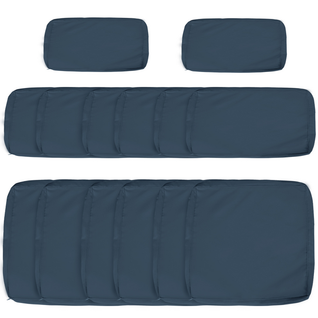 Outsunny rattan sofa replacement cushion cover set in black