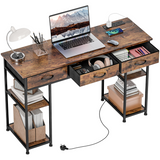 Writing desk with power outlets