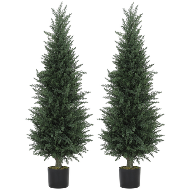 Set of 2 artificial cypress plants
