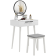 Dressing table set with mirror and stool