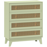 4-drawer chest with rattan panels