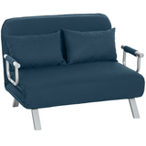 Charcoal click-clack sofa bed with pillows