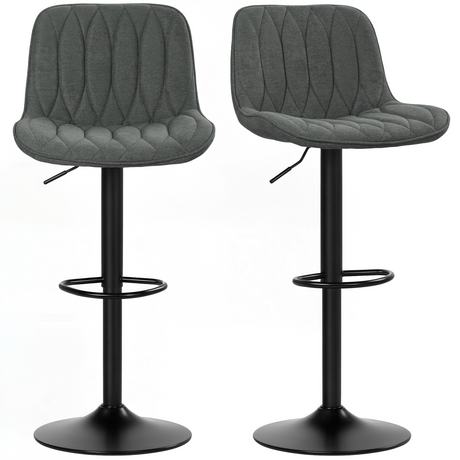 Set of 2 modern armless bar stools