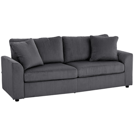 Close-up of the corduroy fabric texture on the HOMCOM sofa
