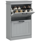 Slim grey shoe cabinet