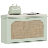 Light green boho shoe bench