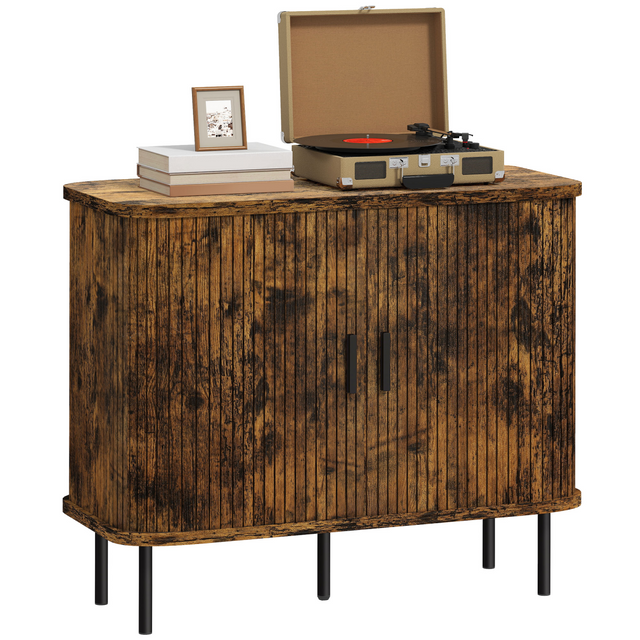 Grey tambour sideboard