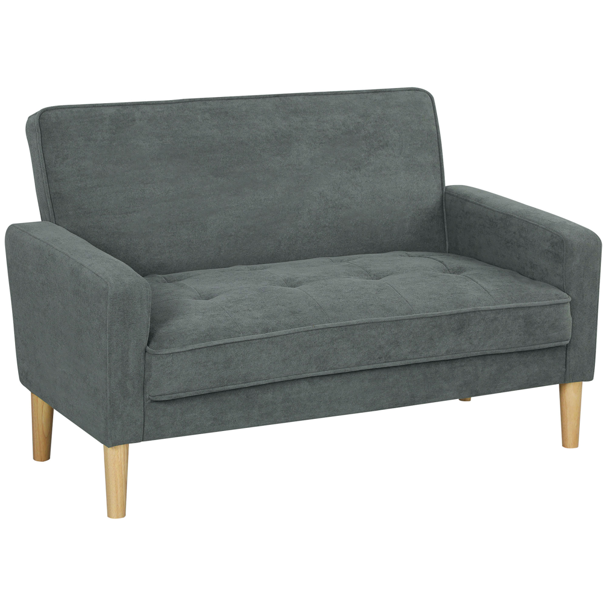 HOMCOM velvet loveseat sofa, angled view